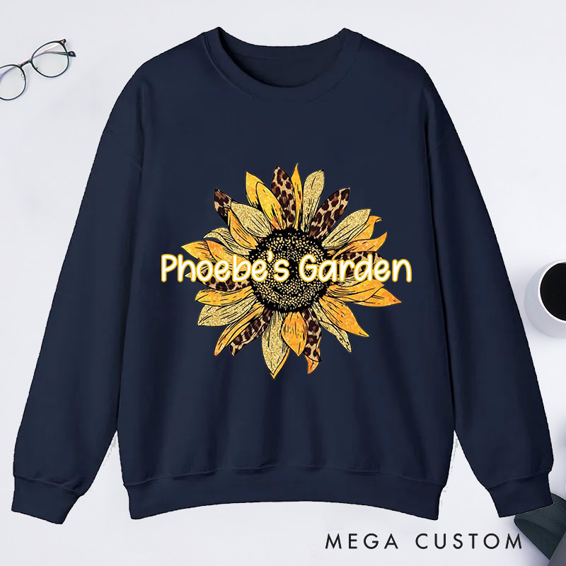 Personalized Sunflower Classic Sweatshirts with Name Gardener Sweatshirt Plant Lover Gift Gardening Lover Gift for Gardener Gift