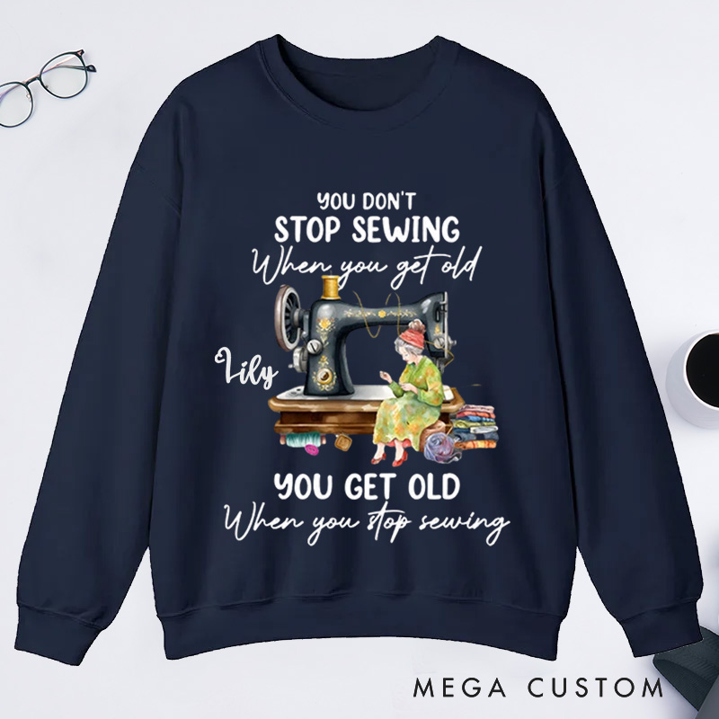 Personalized Funny Quotes Sewing Machine Classic Sweatshirts Sewing Sweatshirts Sewing Pattern Sweatshirts Mom Life Cute Sewing Gift
