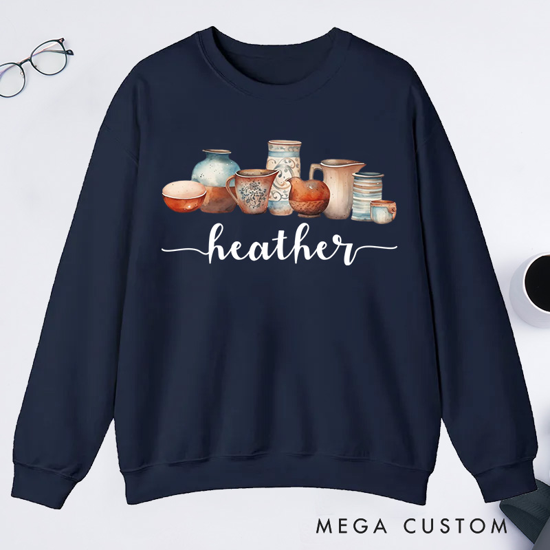 Personalized Pottery Lover Classic Sweatshirts for Ceramics Artist Gift for Pottery Teacher Pottery Maker Sweatshirts