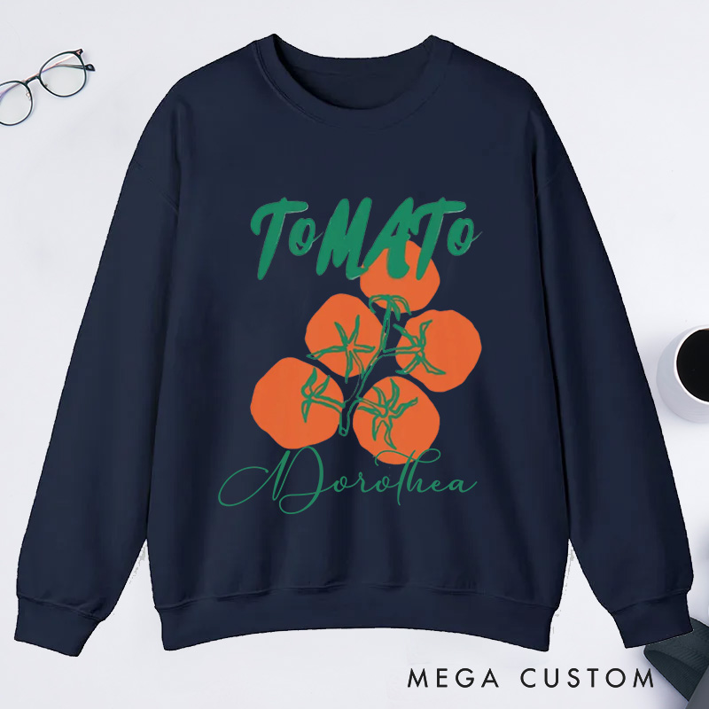 Personalized Tomato Classic Sweatshirts  Farmers Market Sweatshirt Gardener Sweatshirt with Name Plant Lover Gift Gardening Lover Gift