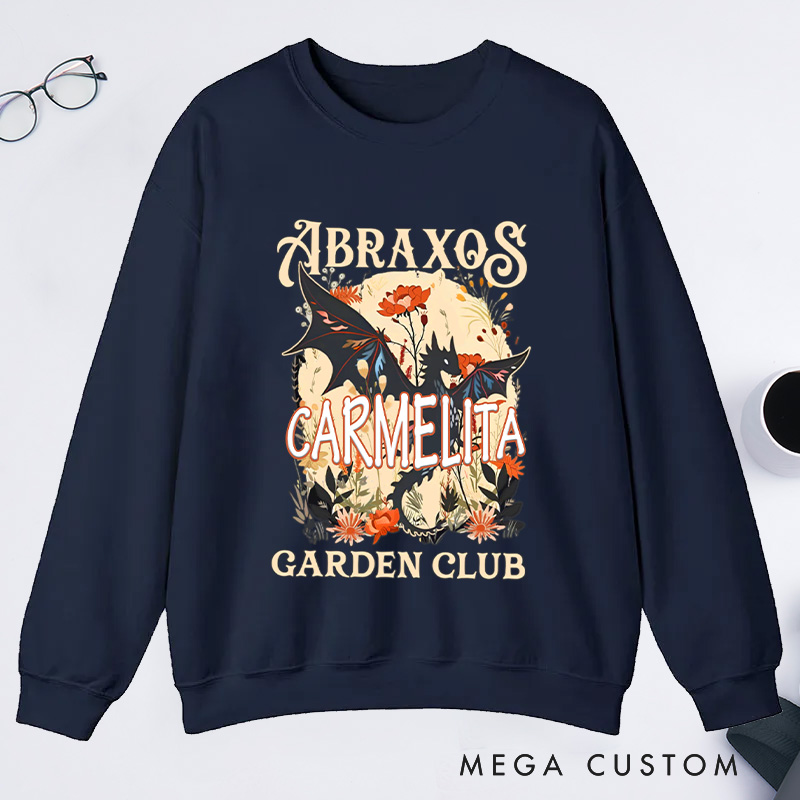 Personalized Garden Club Classic Sweatshirts Fantasy Book Lover Sweatshirt with Name Gardening Lover Gift Plant Lover Gift Bookish Gift