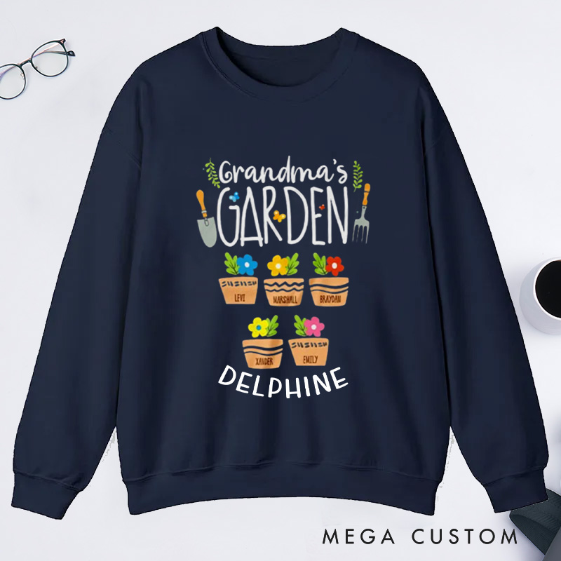 Personalized Grandma's Garden Classic Sweatshirts Grandma Sweatshirt Nana Sweatshirt Grandma Gift Gardening Gifts Mother's Day Gift