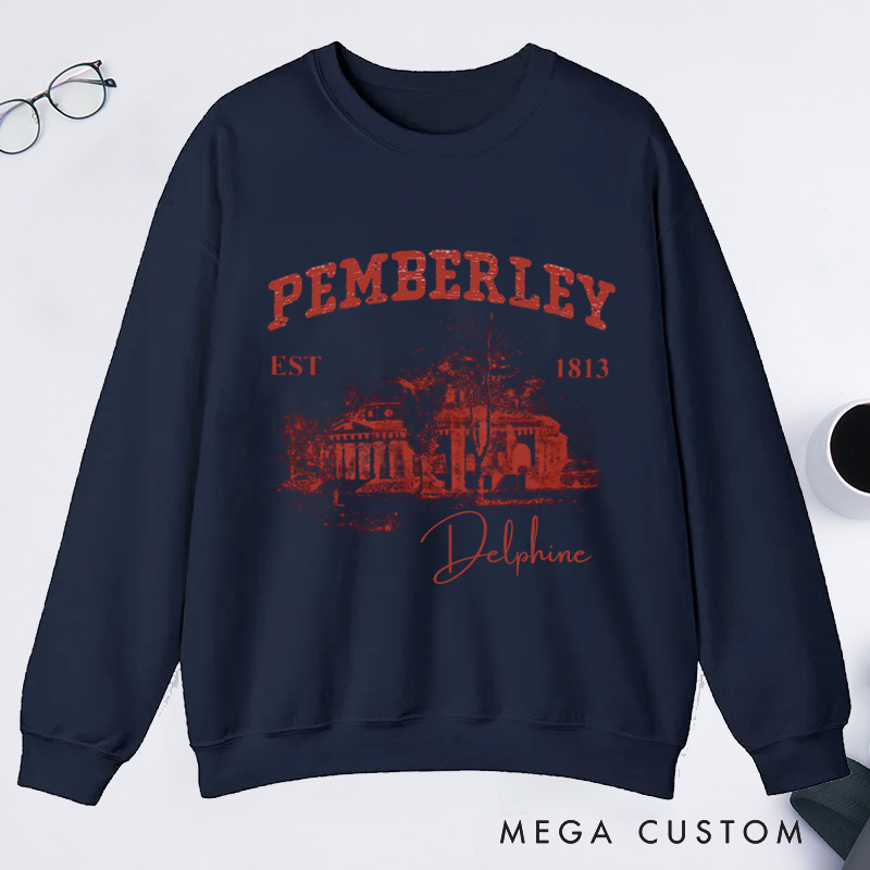 Personalized Pemberley Light Academia Classic Sweatshirts Custom Bookish Sweatshirt Literature Literary Sweatshirt Book Lovers Gift Librarian Gift