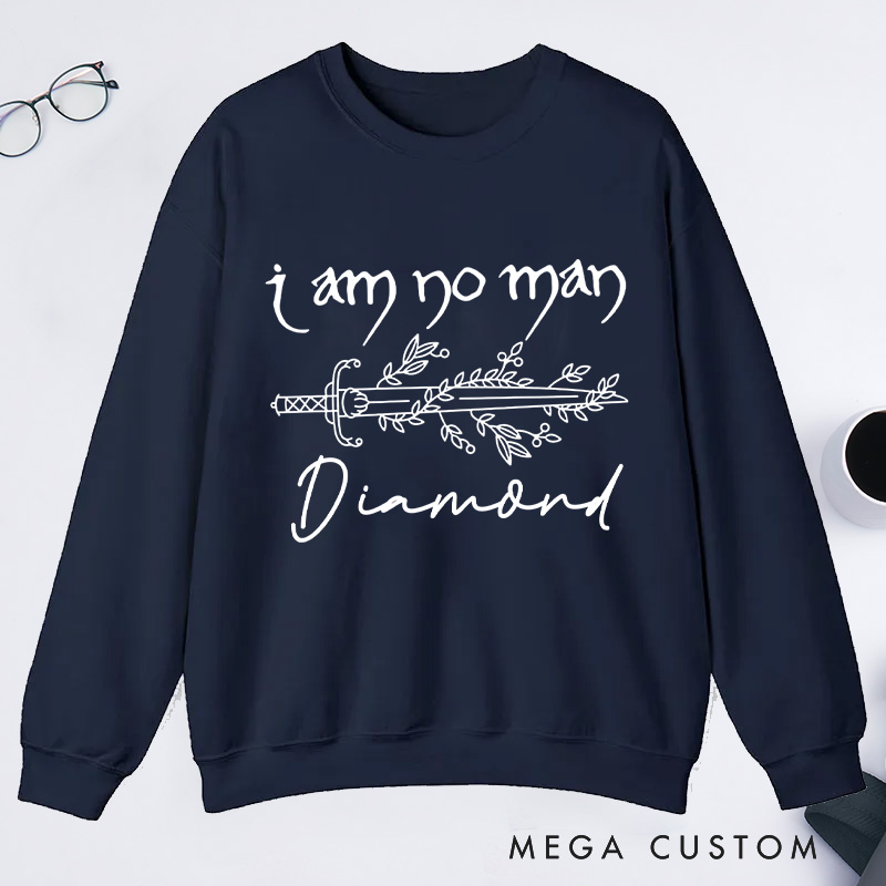 Personalized I Am No Man Classic Sweatshirts Reading Fandom Sweatshirt Bookish Sweatshirt with Name for Book Lover Gift Librarian Gift