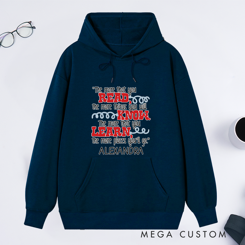 Personalized the More That You Read Classic Hoodies Custom Book Lover Hoodies with Name Reading Hoodies Librarian Gift Book Lover Gift