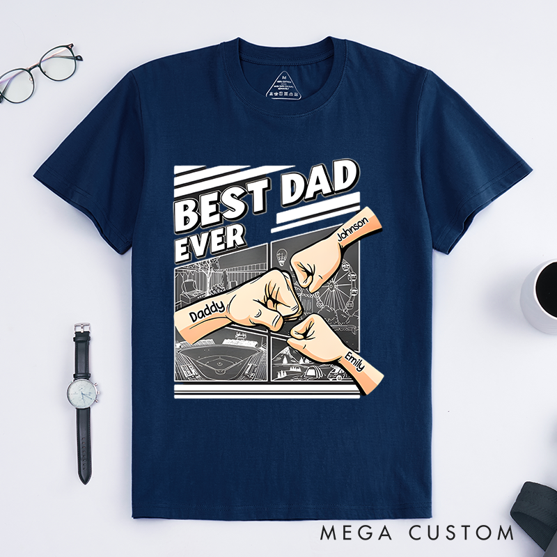 Personalized Best Dad Ever Fist Design Classic T-shirt