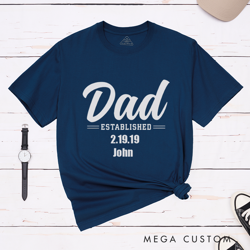 Personalized a Gift from Dad Established Design with Date and Name Classic T-shirt