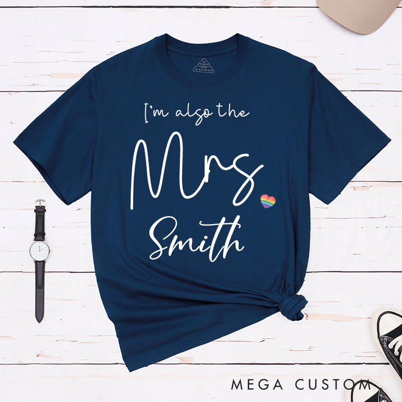 Personalized Lesbian Matching Couple T-Shirts LGBTQ Lesbian Wife Couple Shirt for Women LGBTQ Lesbian Wedding Shirt