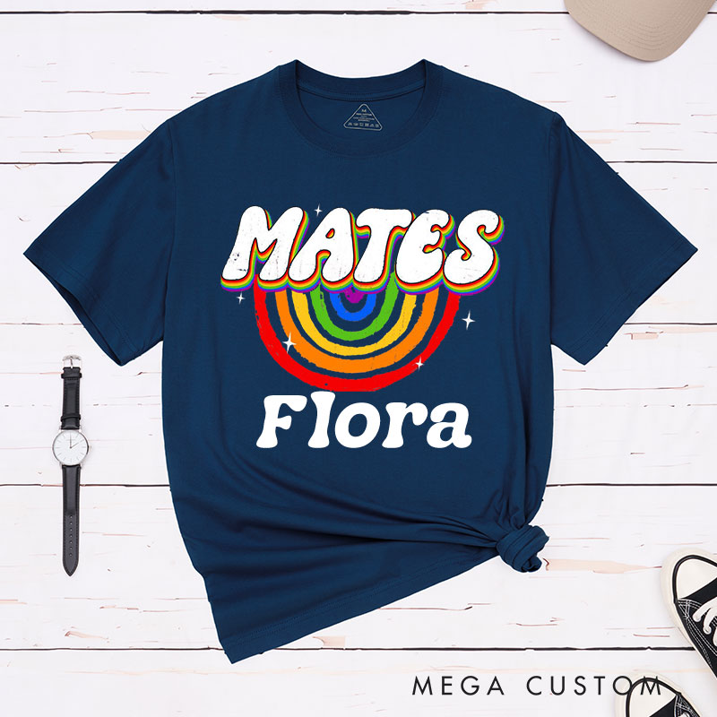 Personalized Soul Mates Rainbow Couple T-Shirts LGBTQA+ Couple Matching T-Shirt Lesbian Gay Matching Tee for Her Him