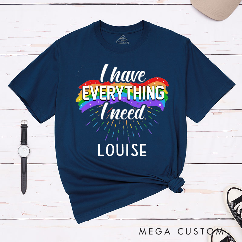 Personalized Lesbian Matching T-Shirts Everything I Need Everything I Am Couple T-Shirts LGBTQ Lesbian Couple Matching Tee