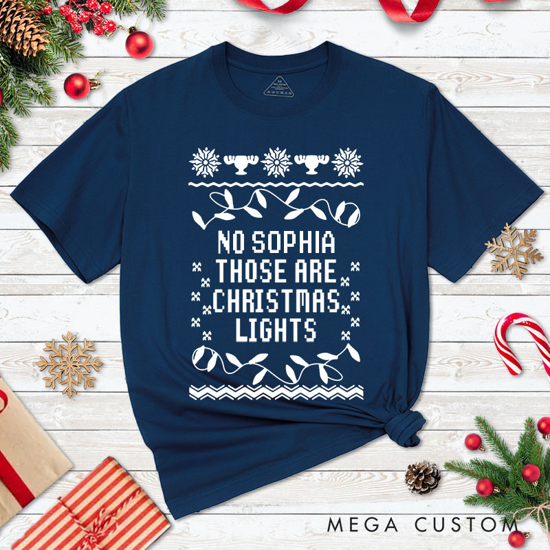 Personalized Couple Is Your House on Fire Christmas T-Shirt Couple Those Are Christmas Lights Matching T-Shirt for Husband Wife Boyfriend Girlfriend