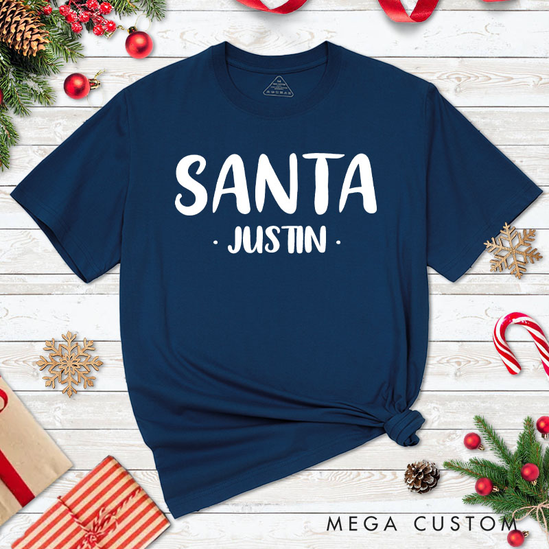 Personalized Couple Santa and I Put Out for Santa Christmas T-Shirt Couple Milk and Cookie Xmas Matching Tees for Husband Wife Boyfriend Girlfriend