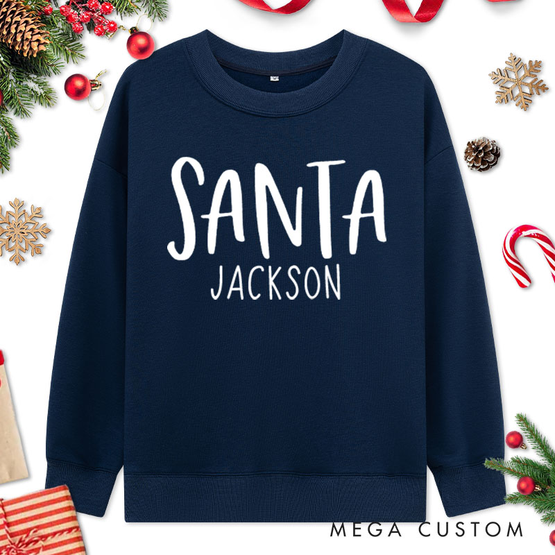 Personalized Couple Santa and I Put Out for Santa Christmas Sweatshirt Couple Xmas Matching Crewneck Sweatshirt for Husband Wife Boyfriend Girlfriend
