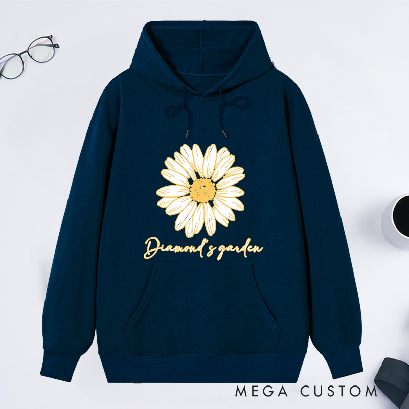 Personalized Daisy Classic Hoodies Custom Flower Hoodies with Name Plant Lover Gift Gardening Lover Gift for Gardener Gift