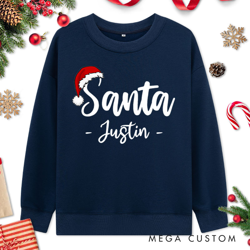Personalized Couple Santa and I Put Out for Santa Christmas Sweatshirt Couple Xmas Milk and Cookie Sweatshirt for Husband Wife Boyfriend Girlfriend