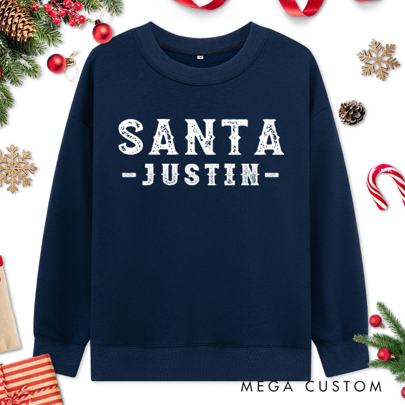 Personalized Couple Retro Santa and I Put Out for Santa Christmas Sweatshirt Couple Xmas Matching Sweatshirt for Husband Wife Boyfriend Girlfriend