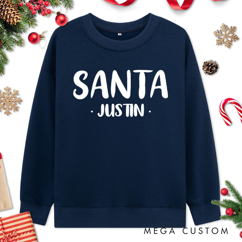 Personalized Couple Cute Santa and I Put Out for Santa Christmas Sweatshirt Xmas Fun Milk and Cookie Sweatshirt for Husband Wife Boyfriend Girlfriend