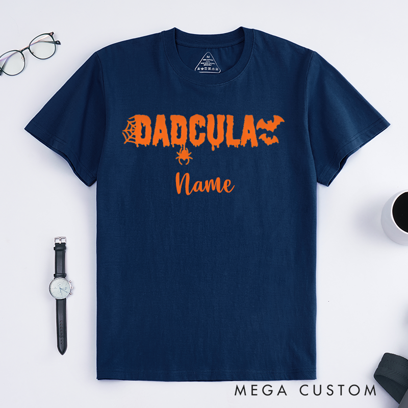 Personalized Halloween Momster and Dadcula Spooky Design Classic T-shirt