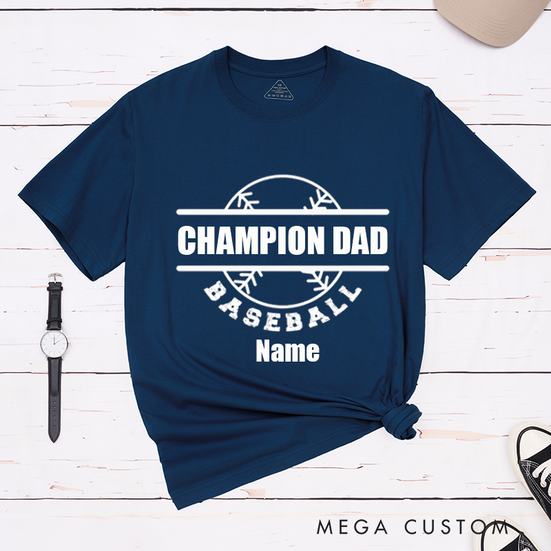 Personalized Father's Day Gift Baseball Champion Dad Fashion Design Classic T-shirt