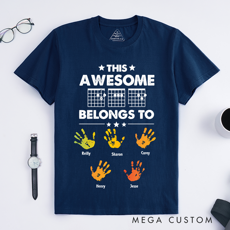 Personalized this Awesome Dad Belongs to Guitarist Style Classic T-Shirt