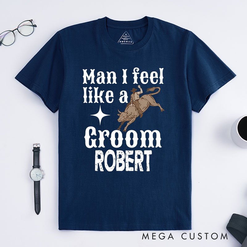 Personalized Rodeo-Themed Bachelor Party T-Shirts “Let's Go Boys!” Groomsman T-Shirt Wedding Party Favors Shirt Western Stag Tees