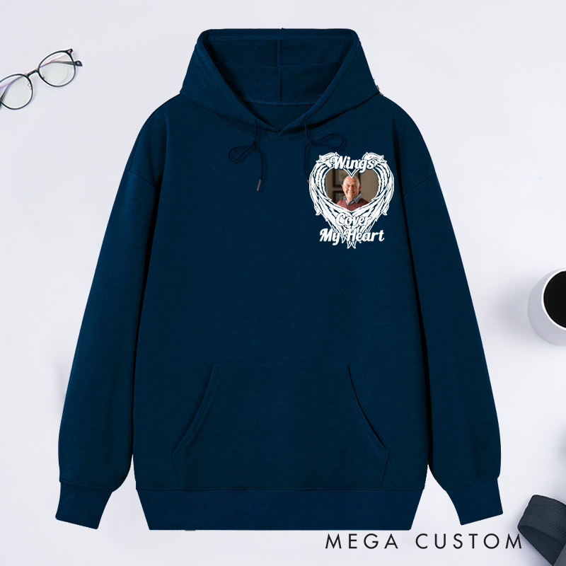 Personalized Memorial Photo Hoodie Custom Funeral Photo Remembrance Sympathy Sweatshirt for Loss of Father or Loved One Condolence Gift