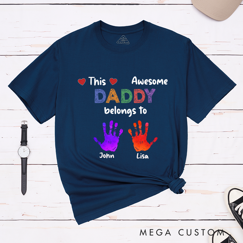 Personalized Father's Day Gift This Awesome Daddy Belongs to Theme Classic T-shirt