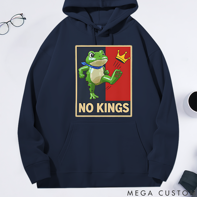 Personalized Classic Hoodie Portland Frog Protest No Kings in America Theme