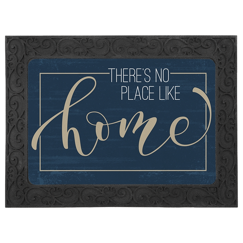 Personalized There's no Place Like Home Doormat Custom Housewarming Gift Decorative Indoor Outdoor Welcome Mat God Bless It Durable Floor Rug