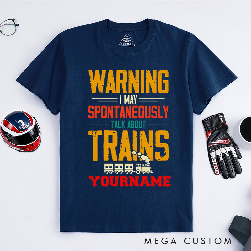 Personalized Train Enthusiast T-Shirt Custom Train Enthusiast T-Shirt Locomotive Shirt Train Lover Gift
