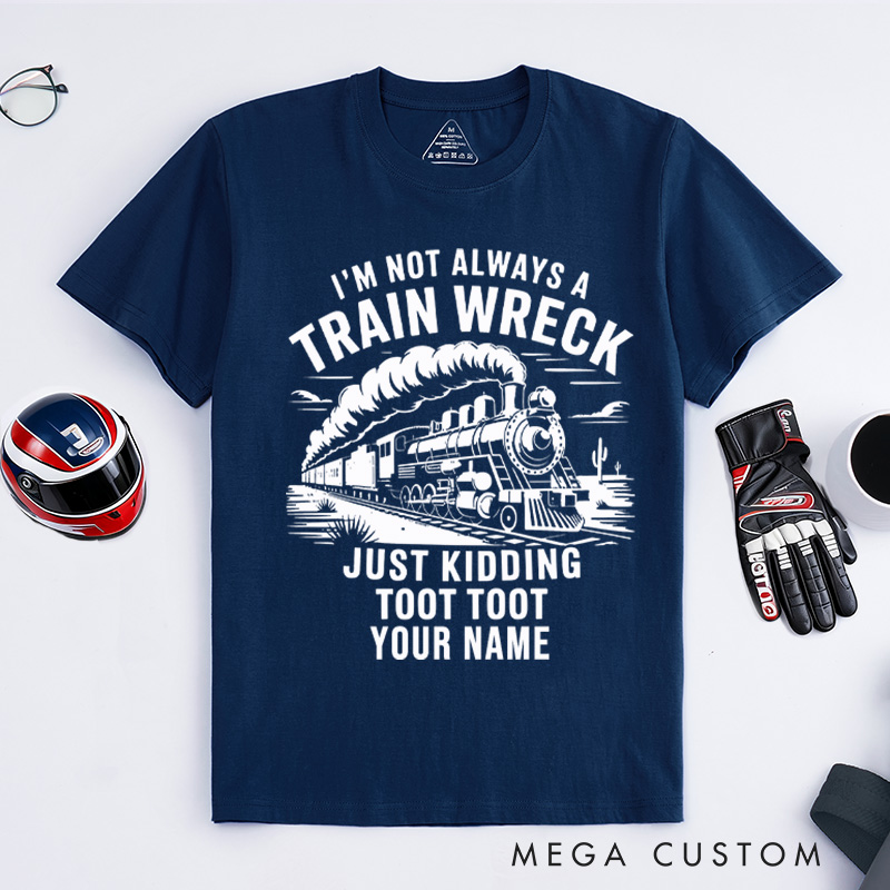 Personalized Train Enthusiast T-Shirt Custom Train Wreck Design Shirt Train Lover Gift