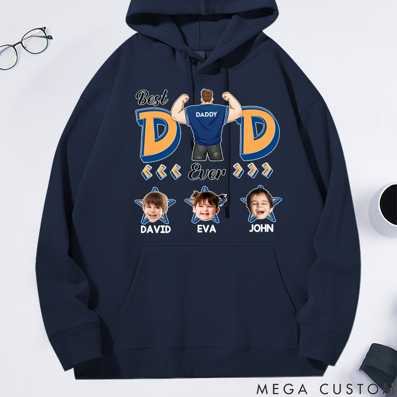 Personalized Classic Hoodie Super Dad Ever Star Theme