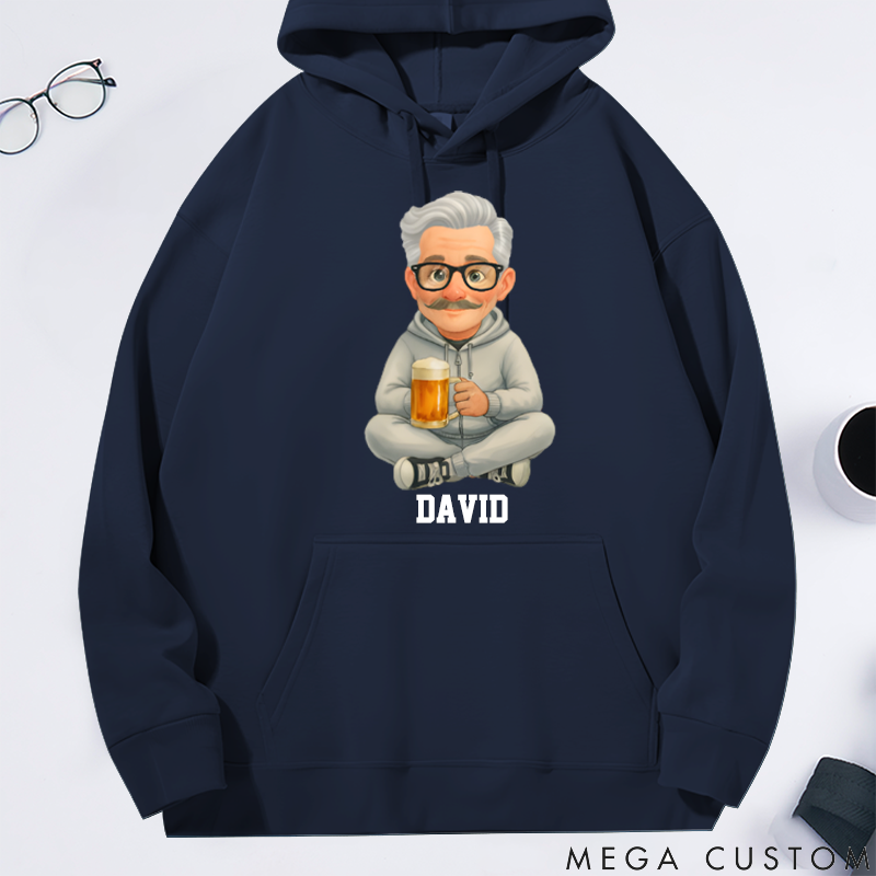Personalized Classic Hoodie Watercolor Style Trendy Grandparents Love Beer the Most