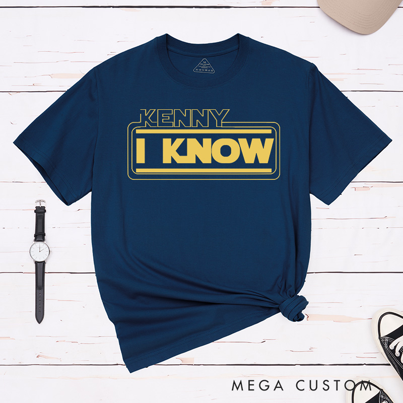Personalized Couple I Love You I Know Matching T-Shirt Valentine's Day Hubby and Wifey T-Shirt for Husband Wife Boyfriend Girlfriend Gift
