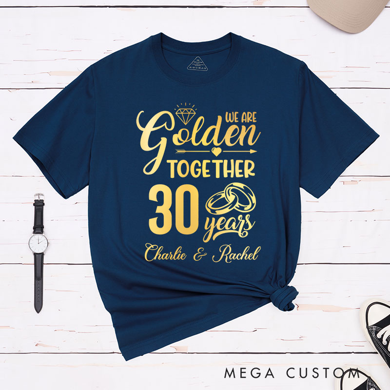 Personalized Couple 30th Anniversary T-Shirt We Are Golden Together Anniversary Shirt Couple T-Shirts for Husband Wife