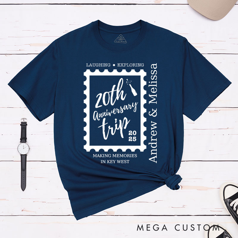 Personalized Couple 60th Anniversary T-Shirt 20th Anniversary Trip Key West Memories Anniversary Shirt Couple Gift Tee for Husband Wife