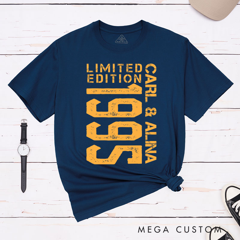 Personalized Couple 30th Anniversary T-Shirt Limited Edition 1995 Anniversary Shirt for Couples Wife Husband Gift Tees for Her Him