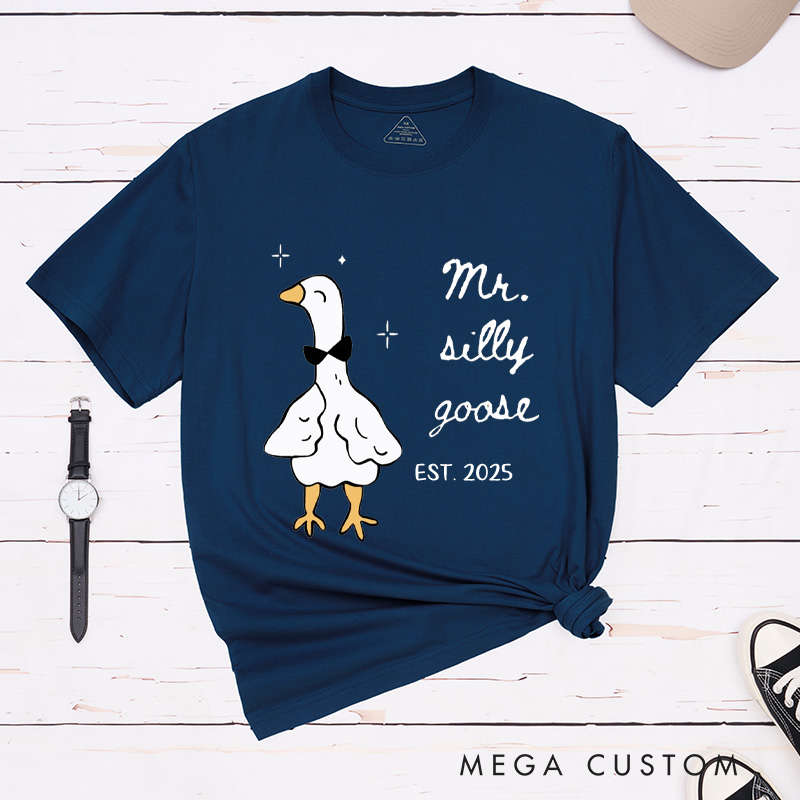 Personalized Funny Mr and Mrs Silly Goose Matching Wedding Couple Classic T-Shirt