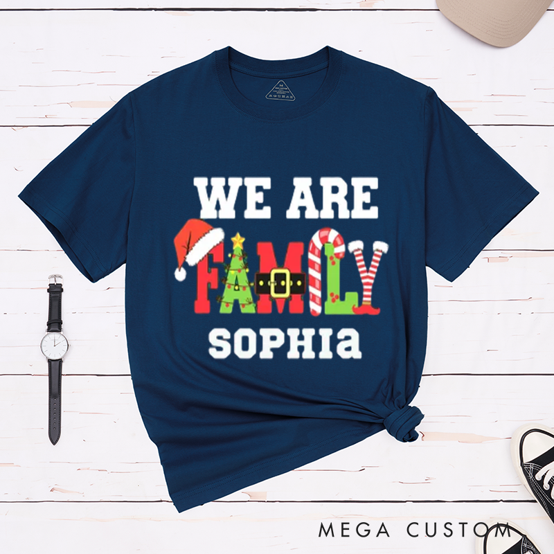 Personalized We Are Family Matching Christmas Tees A Fun Holiday Gift Classic T-shirt