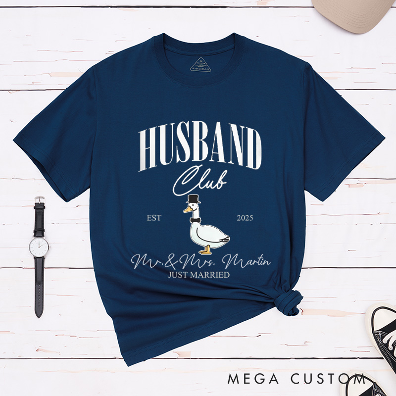 Personalized Just Married Husband and Wife Clubs Wedding Couple Classic T-Shirt