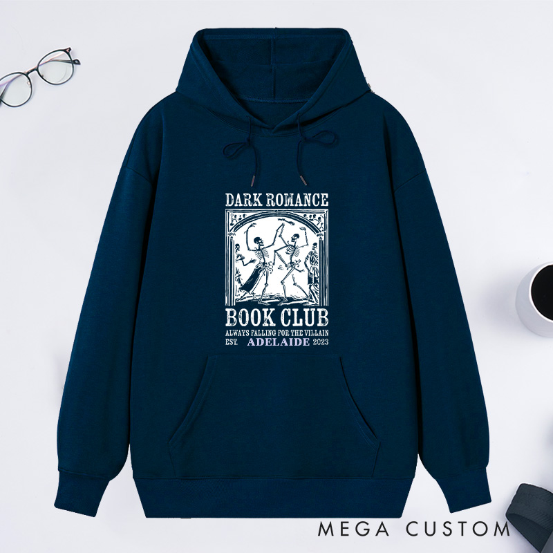 Personalized Dark Romance Book Club Classic Hoodies Custom Book Lover Hoodies with Name Reading Hoodies Librarian Gift Book Lover Gift for Reader