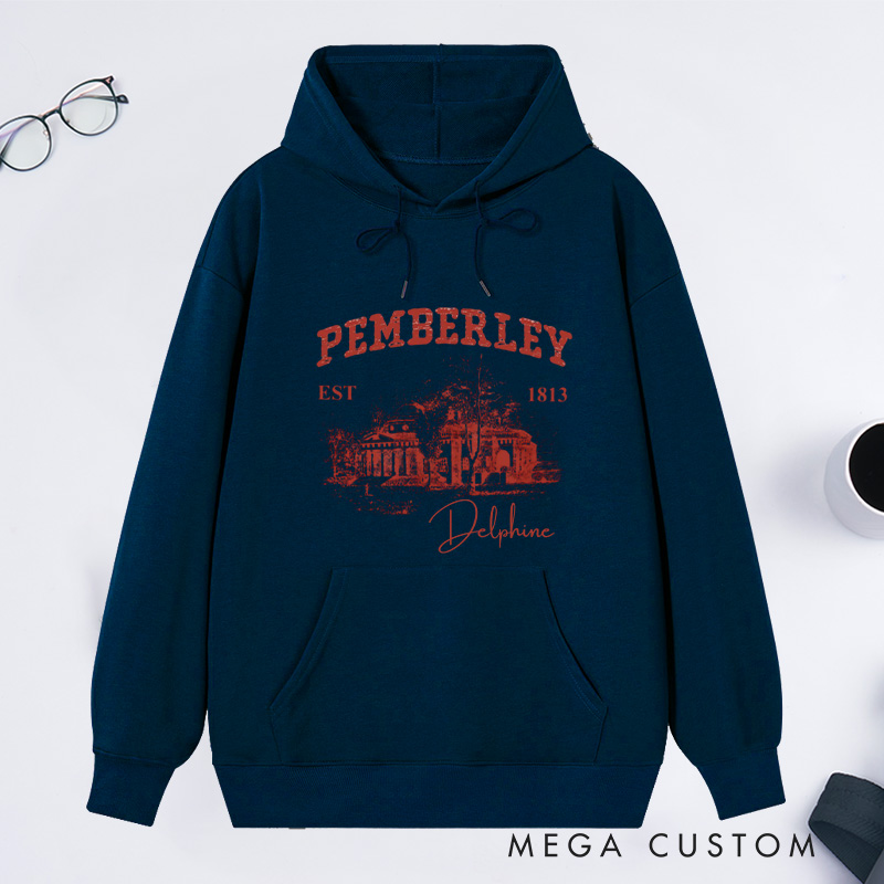 Personalized Pemberley Light Academia Classic Hoodies Custom Book Lover Hoodies with Name Librarian Gift Book Lover Gift for Reader