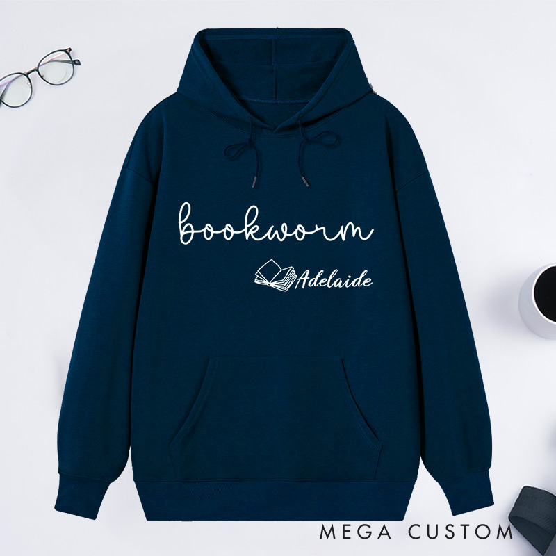 Personalized Bookworm Classic Hoodies Custom Bookish Hoodies with Name Librarian Gift Book Lover Gift Reading Gift for Reader Gift