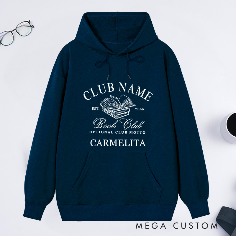 Personalized Book Club Classic Hoodies Reading Club Hoodies Custom Bookish Hoodies with Name Librarian Gift Book Lover Gift for Reader