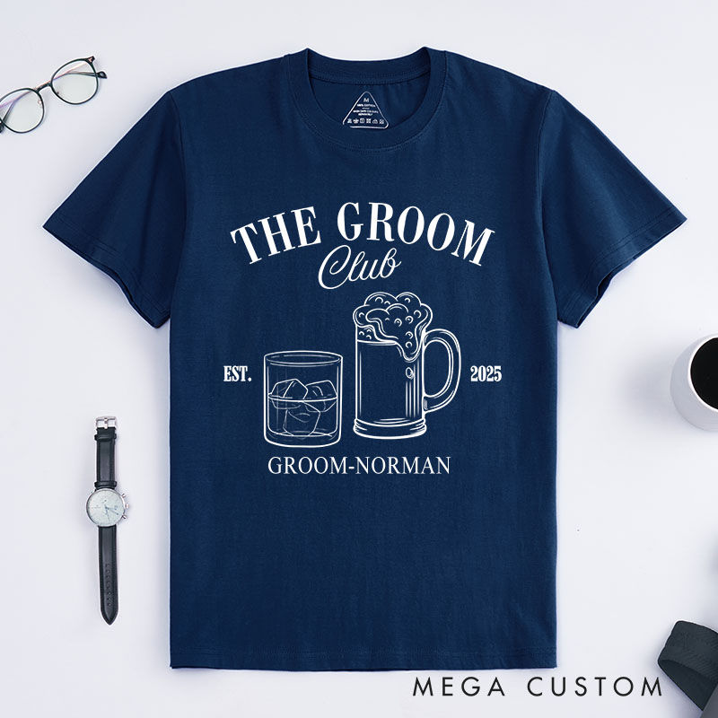 Personalized Groom Groom Club Bachelor Party T-Shirts Beer & Whiskey Shirt for Wedding Groomsman Proposal Shirt Best Man Gift