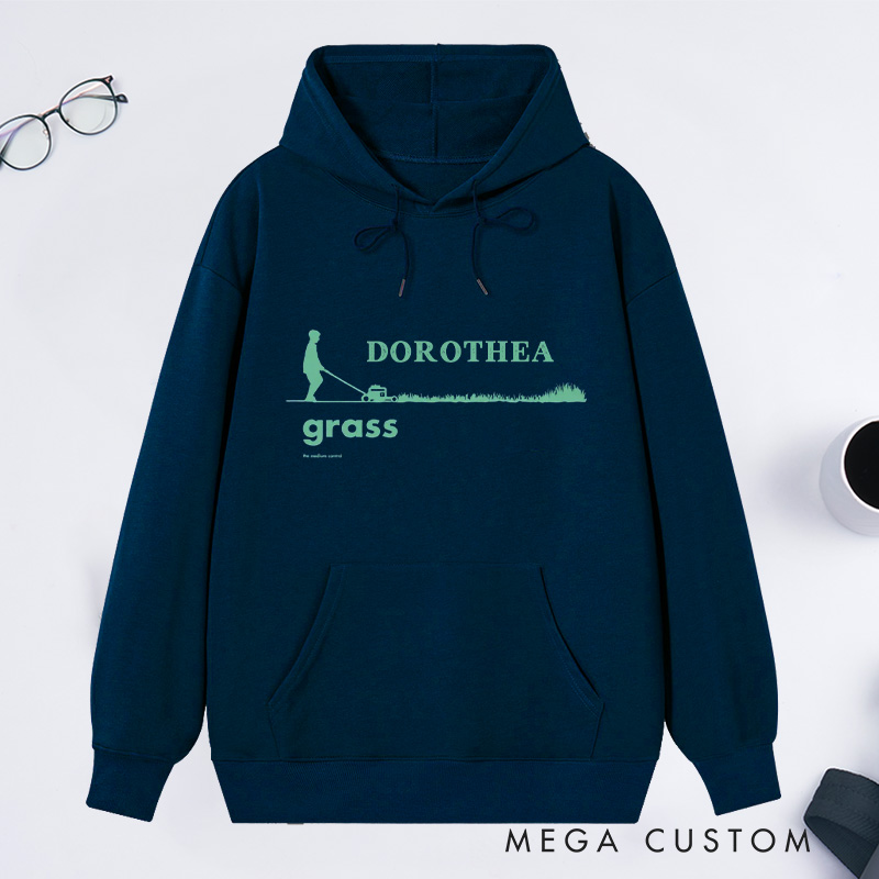 Personalized Grass Men's Classic Hoodies Men's Hoodies with Name Plant Lover Gift Gardening Lover Gift for Gardener Gift