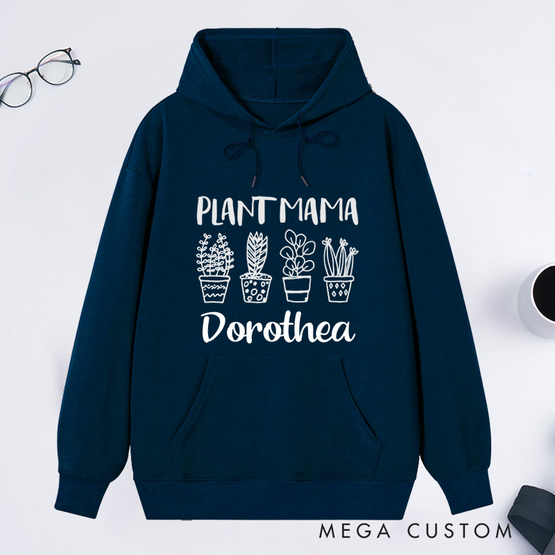 Personalized Plant Mama Classic Hoodies Custom Crazy Plant Lady Hoodies with Name Plant Lover Gift Gardening Lover Gift for Gardener Gift