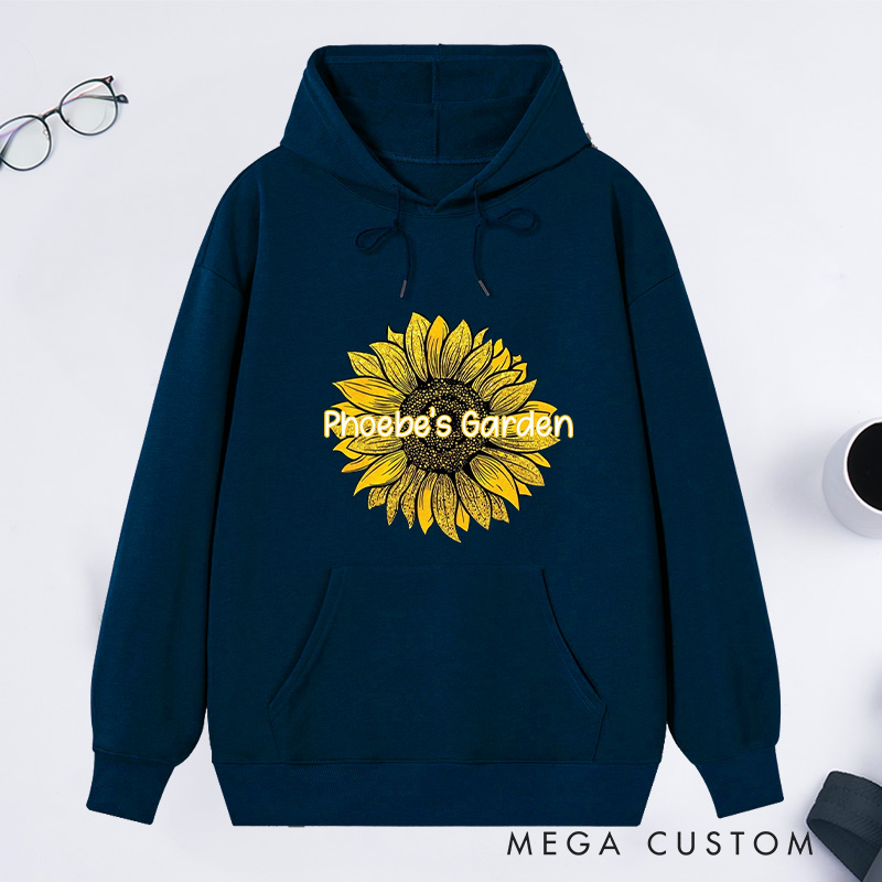 Personalized Sunflower Classic Hoodies Custom Plant Lady Hoodies with Name Plant Lover Gift Gardening Lover Gift for Gardener Gift