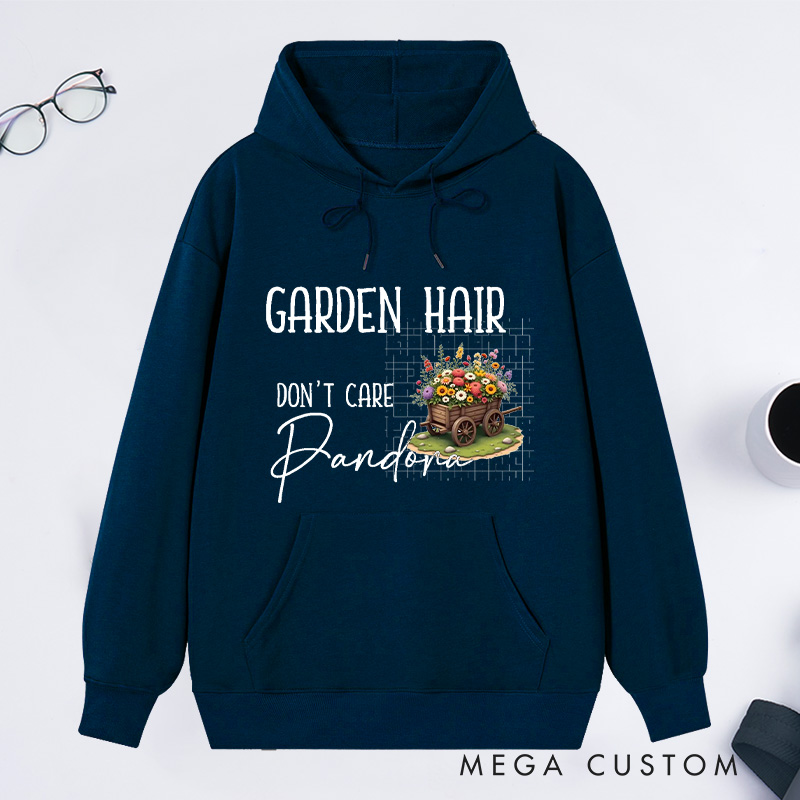 Personalized Garden Hair Don't Care Classic Hoodies Custom Hoodies with Name Plant Lover Gift Gardening Lover Gift for Gardener Gift