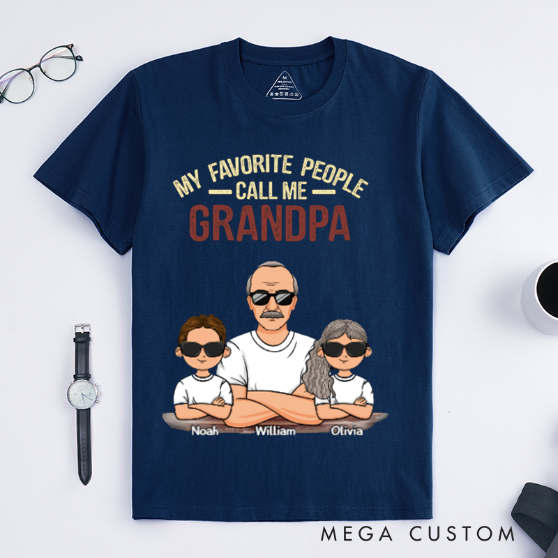 Personalized My Favorite People Call Me Grandpa Classic T-shirt